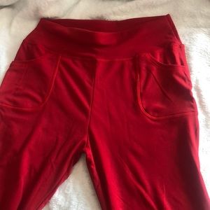 Women’s Red Leggings with Pockets